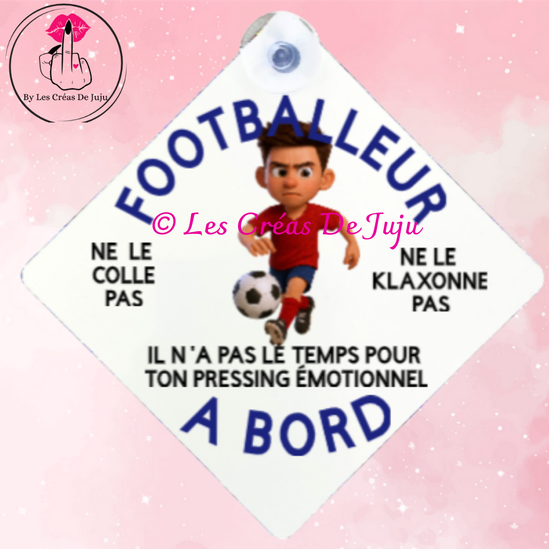 Plaque ventouse footballeur à bord plusieurs versions