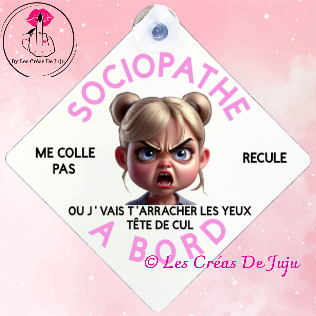Plaque ventouse sociopathe à bord brune, blonde, rousse, peau noire