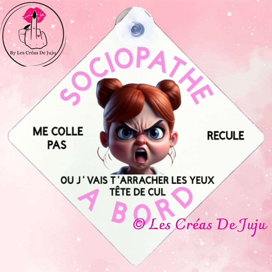Plaque ventouse sociopathe à bord brune, blonde, rousse, peau noire