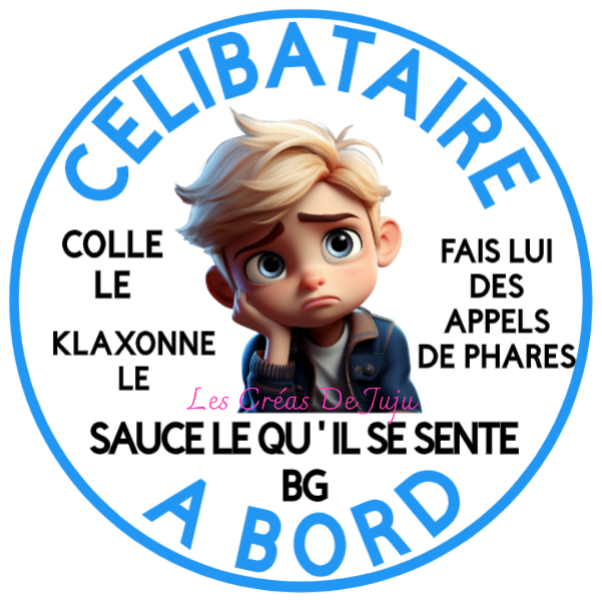 Sticker pour voiture humour "Macaron aimanté célibataire à bord brun ou blond" - Les Créas de Juju - photo 2
