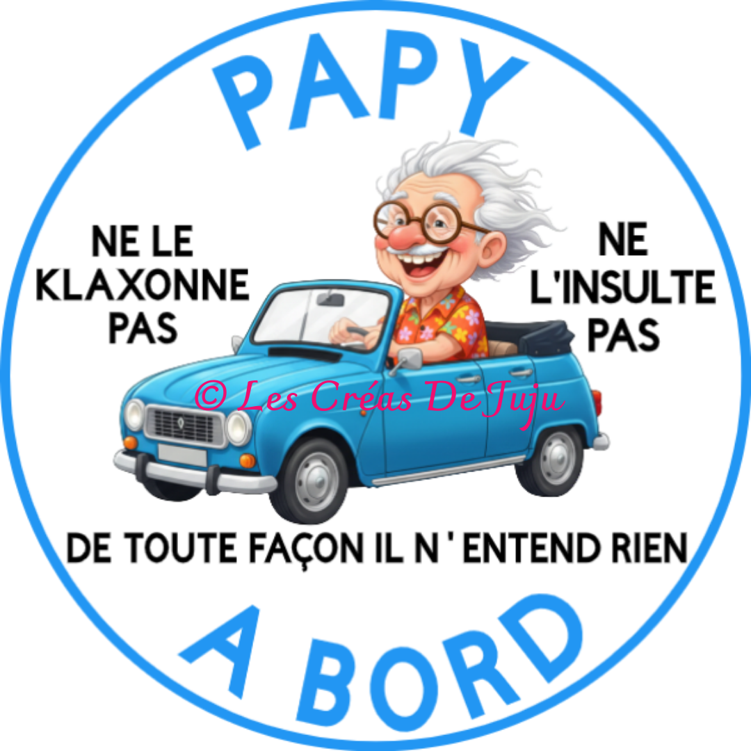 Macaron aimanté papy à bord