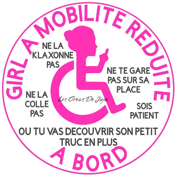 Stickers personne à mobilité reduite version girl