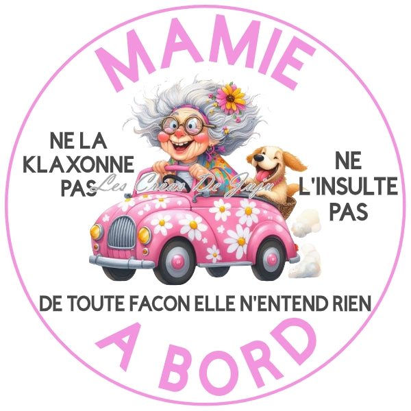 Stickers mamie à bord