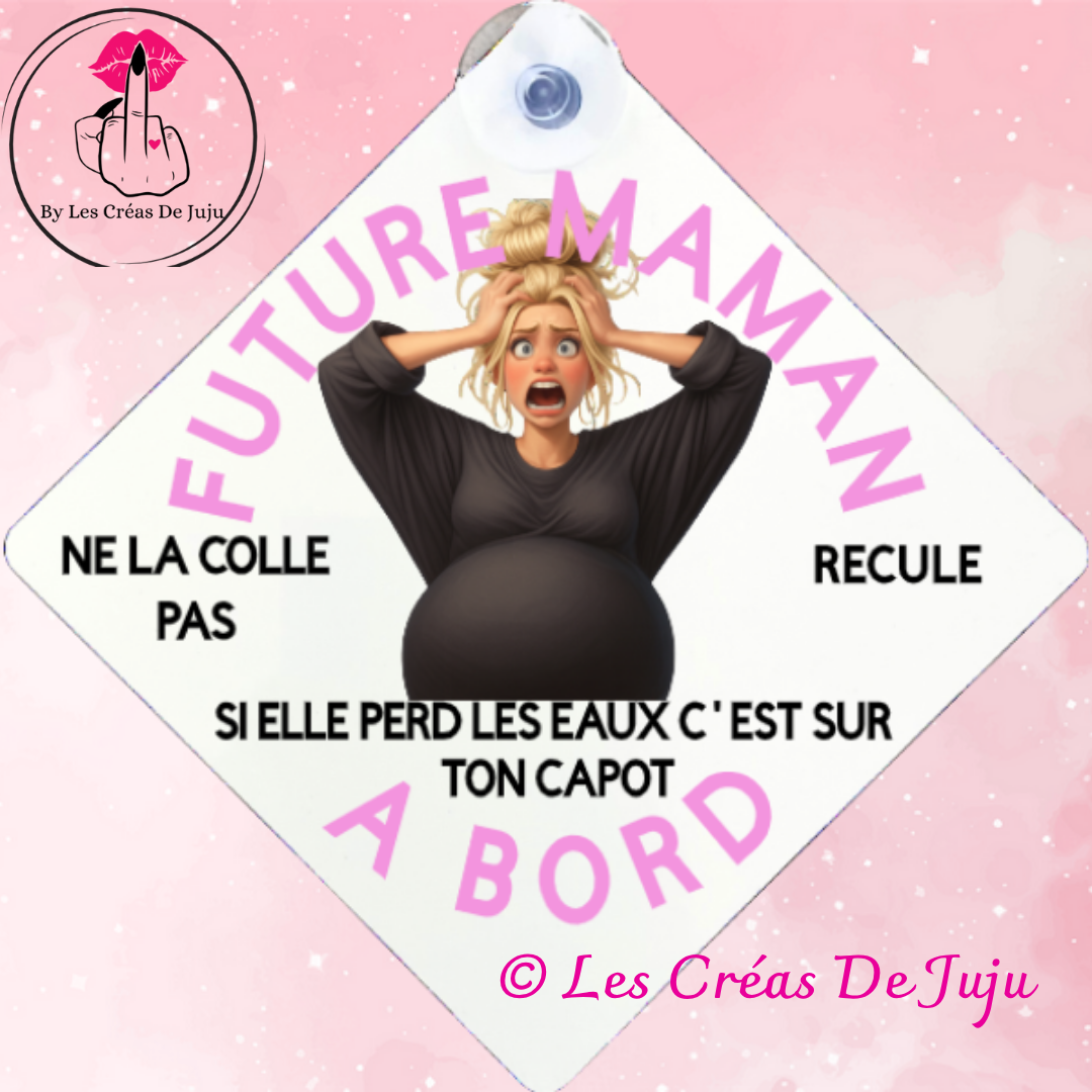 Plaque ventouse future maman à bord