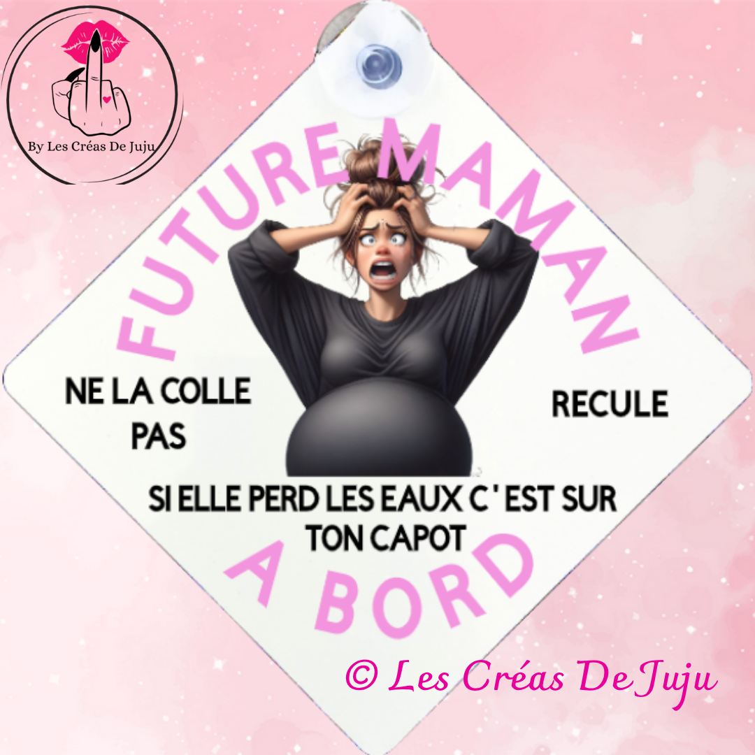 Plaque ventouse future maman à bord