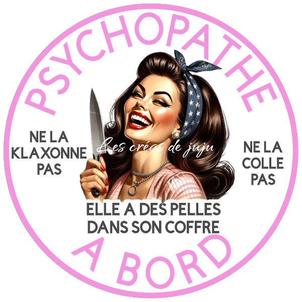 Stickers psychopathe à bord bune