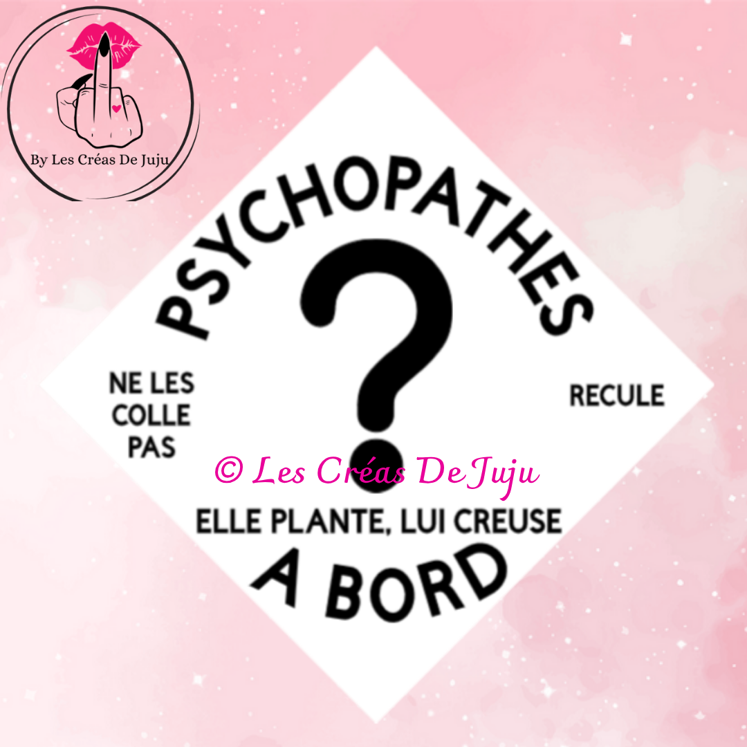 Plaque ventouse humour "psychopathes à bord couple" - Les Créas de Juju - photo 2