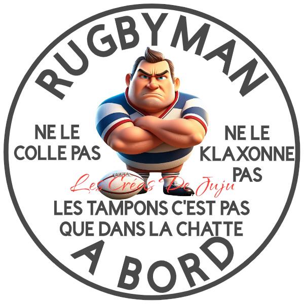 Stickers rugbyman à bord version 2