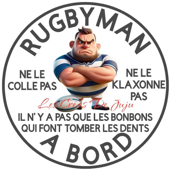 Stickers rugbyman à bord version 1