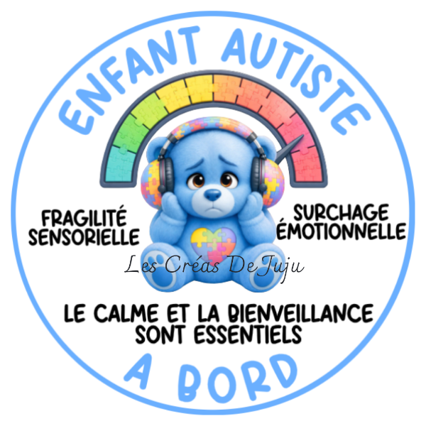 Sticker pour voiture "enfant autiste à bord, garçon ou fille" - Les Créas de Juju - photo 2