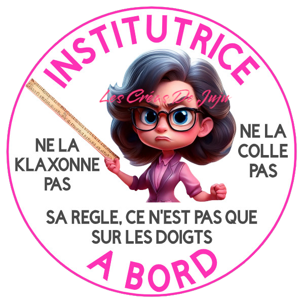 Stickers institutrice à bord
