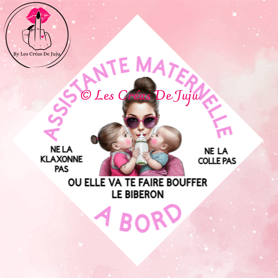 Plaque ventouse assistante maternelle à bord plusieurs versions
