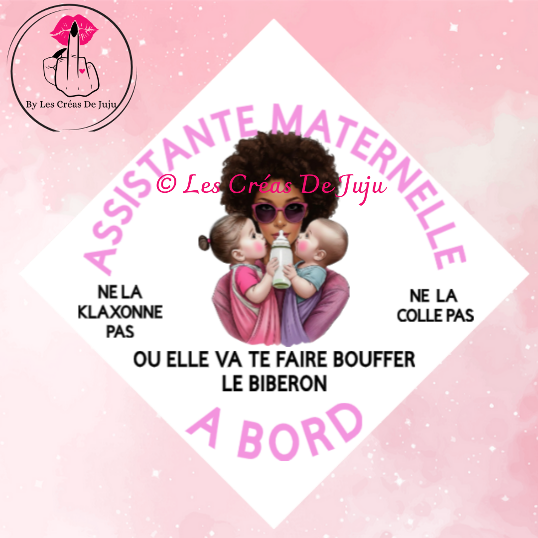 Plaque ventouse assistante maternelle à bord plusieurs versions