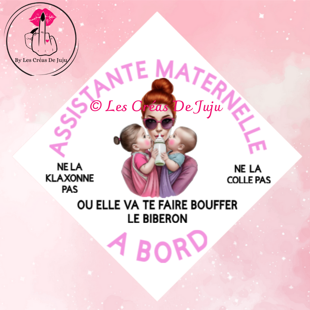 Plaque ventouse assistante maternelle à bord plusieurs versions