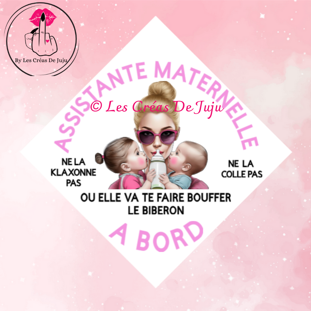 Plaque ventouse assistante maternelle à bord plusieurs versions