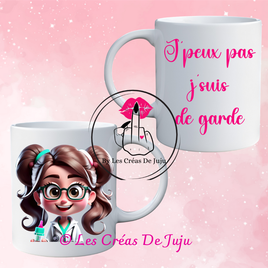 Mug j'peux pas je suis de garde plusieurs versions
