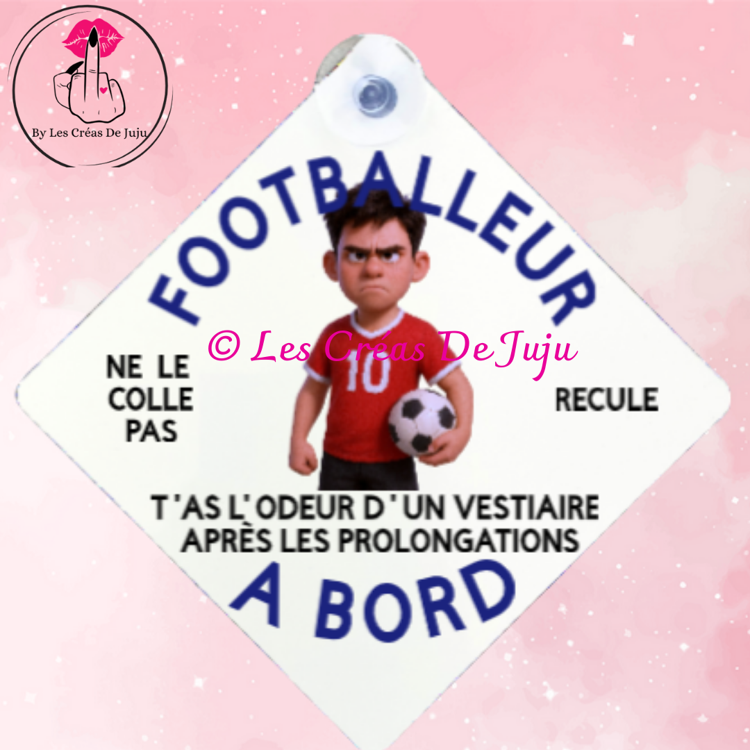 Plaque ventouse footballeur à bord plusieurs versions