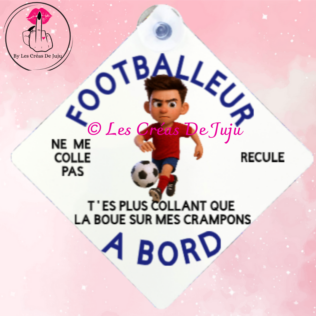 Plaque ventouse footballeur à bord plusieurs versions