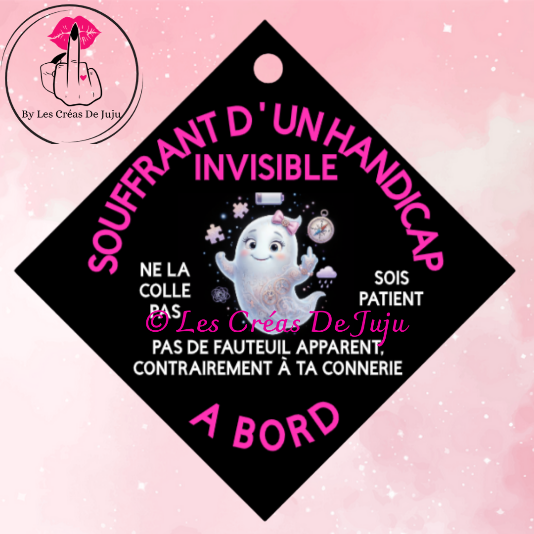 Plaque souffrant d'un handicap invisible à bord femme plusieurs versions fantôme; tournsol, debout...