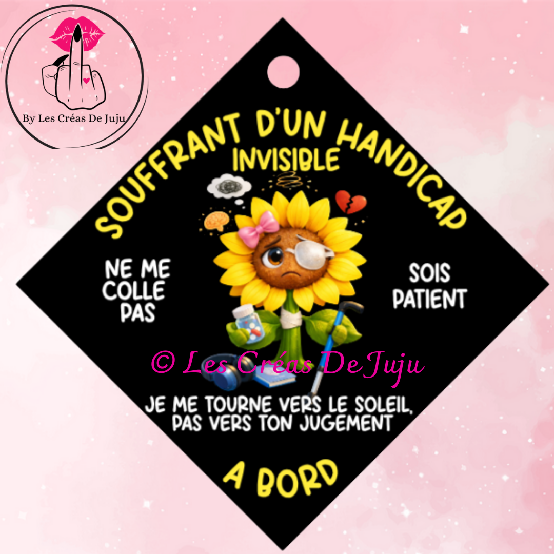 Plaque souffrant d'un handicap invisible à bord femme plusieurs versions fantôme; tournsol, debout...