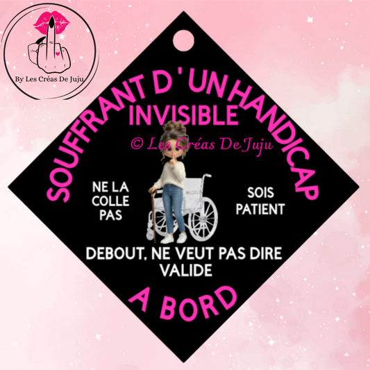 Plaque souffrant d'un handicap invisible à bord femme plusieurs versions fantôme; tournsol, debout...