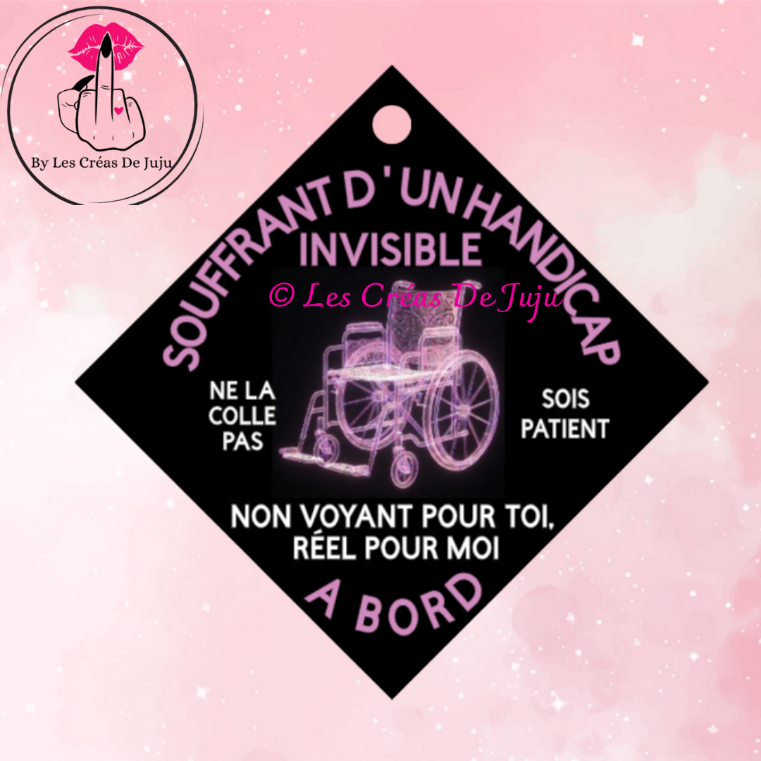 Plaque souffrant d'un handicap invisible à bord femme plusieurs versions fantôme; tournsol, debout...
