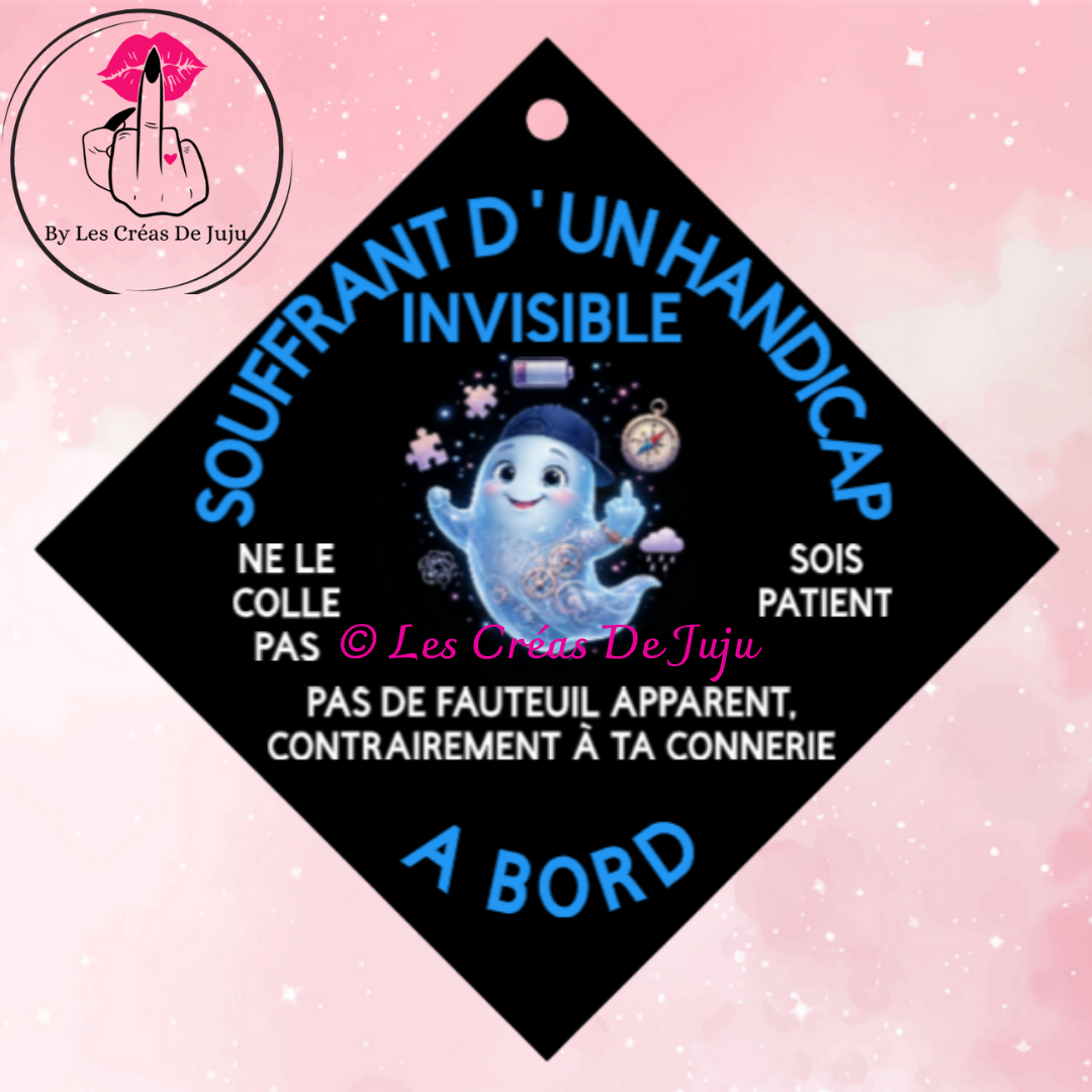Plaque souffrant d'un handicap invisible à bord pour homme plusieurs versions fantôme, tournesol