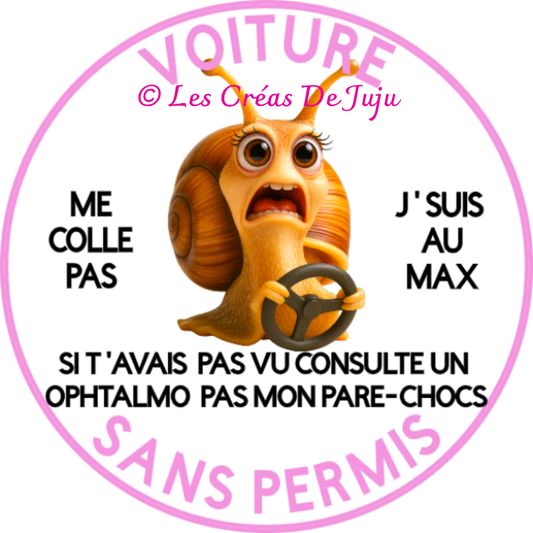 Stickers à coller pour voiture sans permis version rose