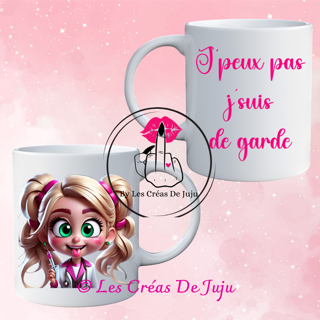 Mug j'peux pas je suis de garde plusieurs versions