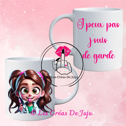 Mug j'peux pas je suis de garde plusieurs versions