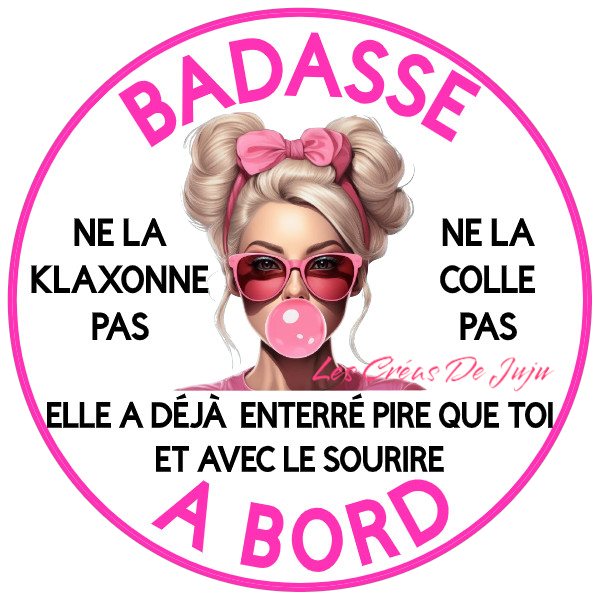 Stickers à coller badasse à bord blonde