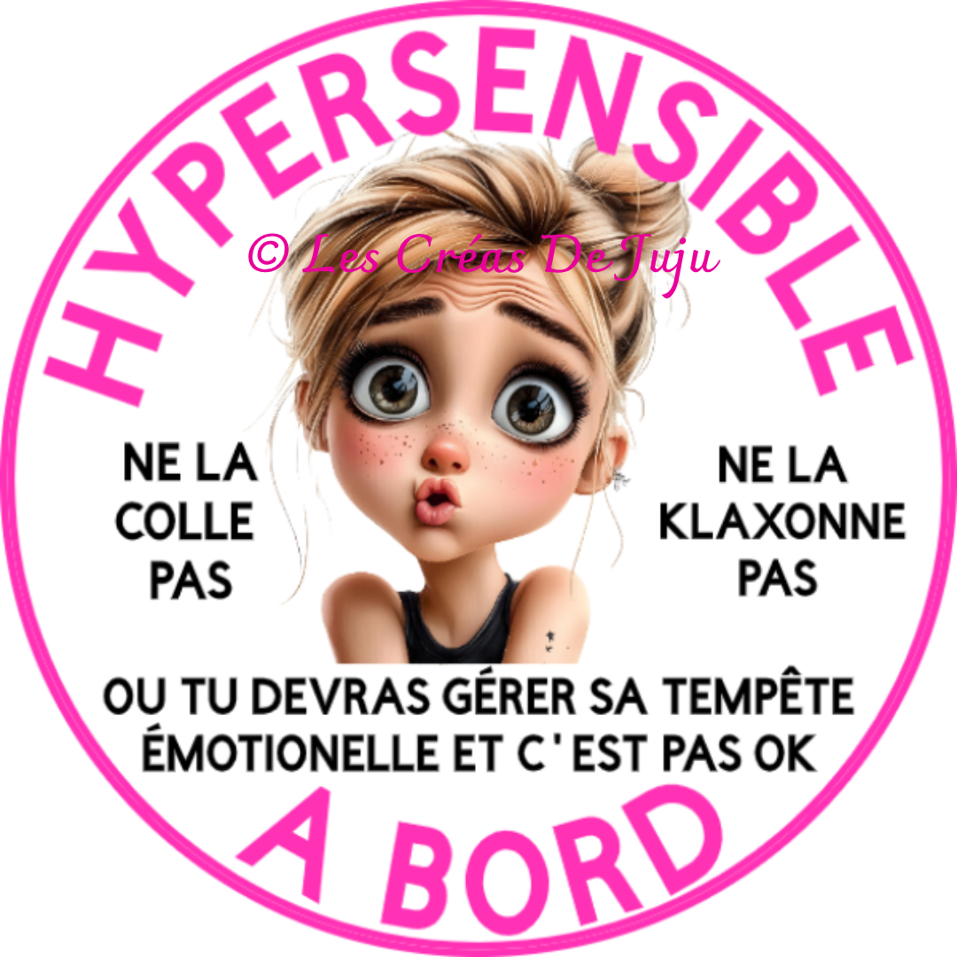 Sticker pour voiture humour "à coller hypersensible à bord" - Les Créas de Juju - photo 2