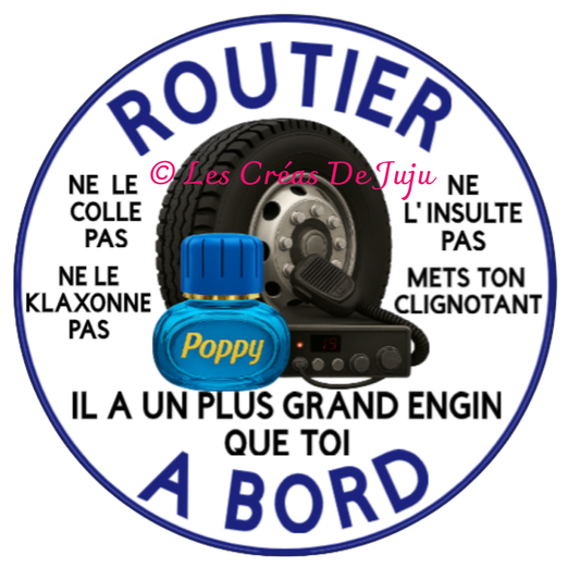 Macaron aimanté routier à bord