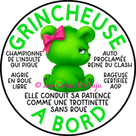Macaron aimanté grincheuse à bord