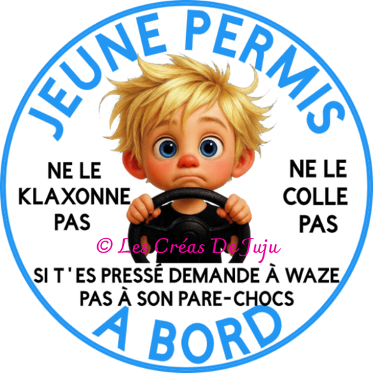 Stickers jeune permis à bord garçon blond