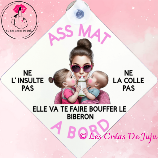 Plaque ventouse assistante maternelle à bord