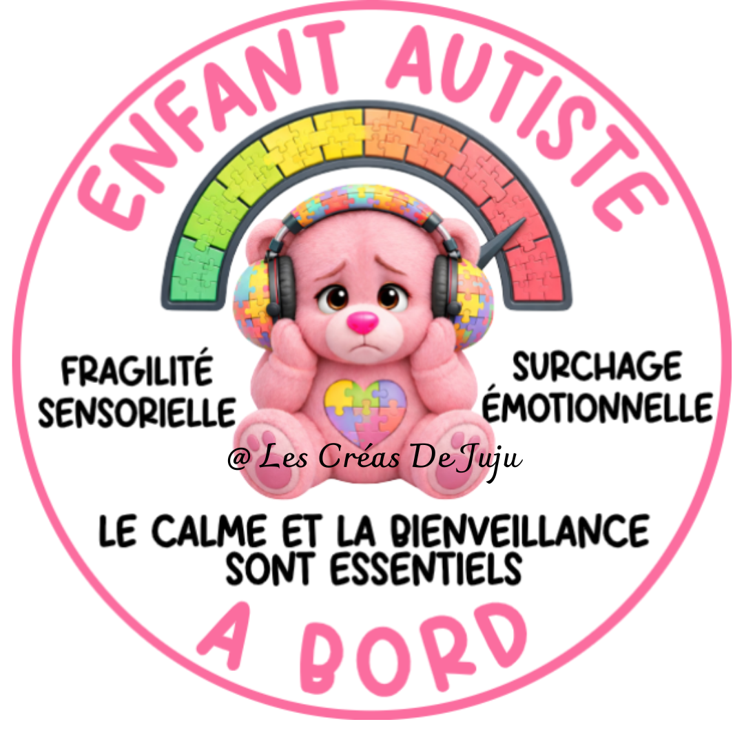 Stickers enfant autiste à bord, garçon ou fille