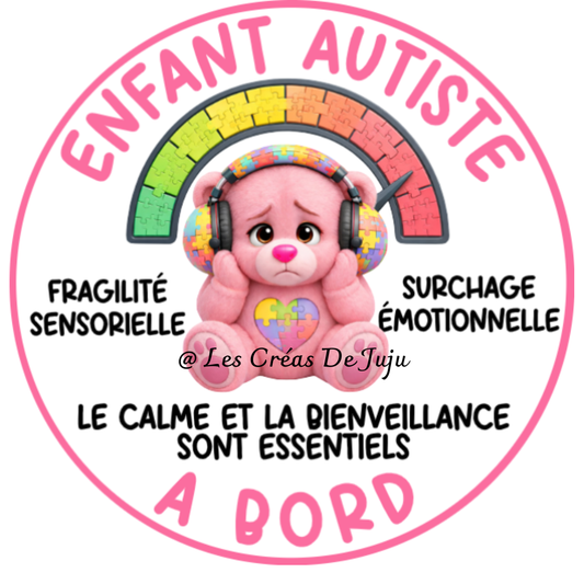Stickers enfant autiste à bord, garçon ou fille