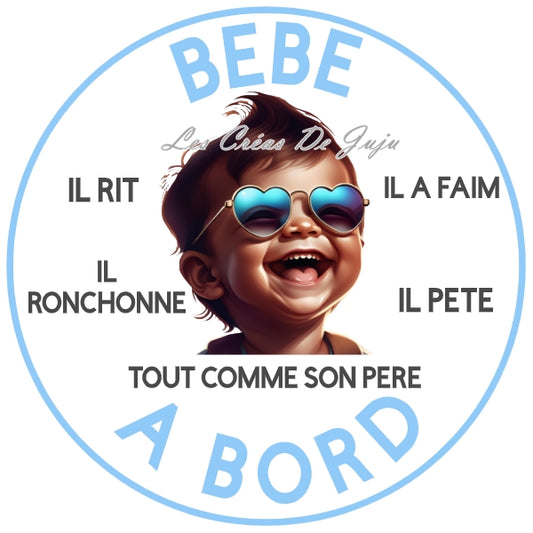 Stickers bébé à bord garçon