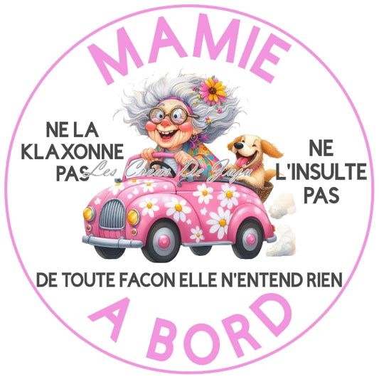 Stickers mamie à bord