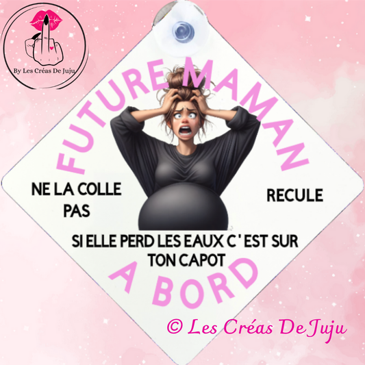 Plaque ventouse future maman à bord