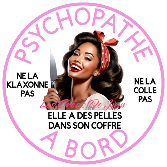 Macaron aimanté psychopathe à bord peau noir
