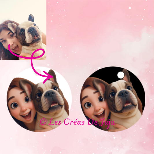 Suspension pour rétro ou en porte clefs personnalise moi