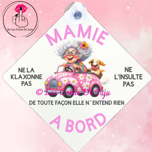 Plaque ventouse mamie à bord