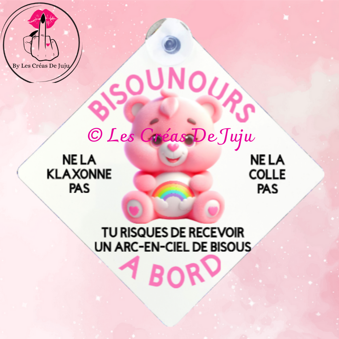 Plaque ventouse bisounours à bord plusieurs versions