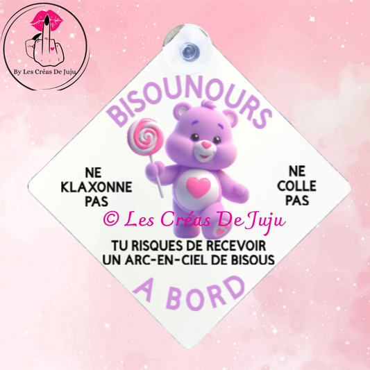 Plaque ventouse bisounours à bord plusieurs versions