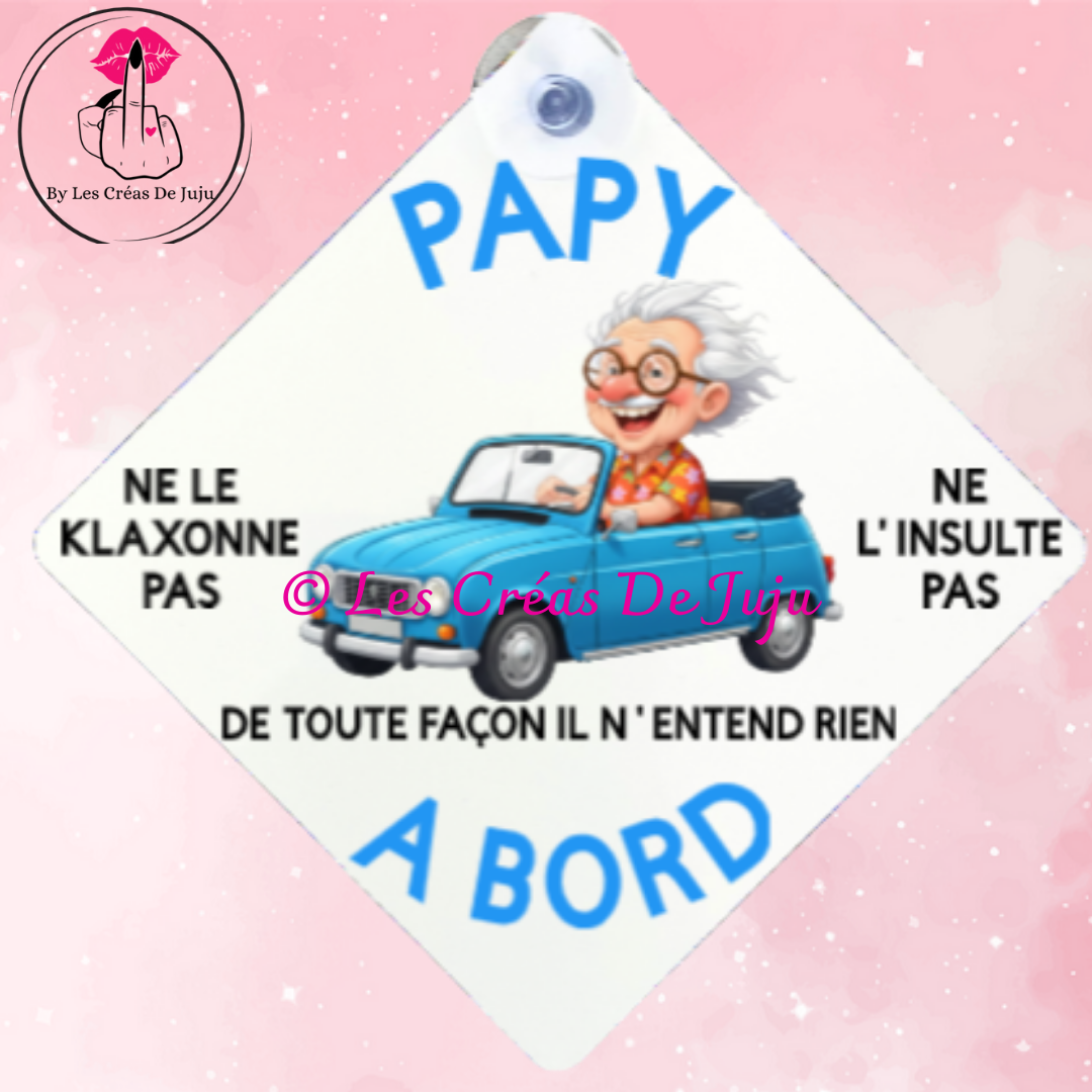 Plaque ventouse papy à bord