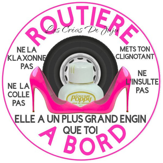 Macaron aimanté routière à bord