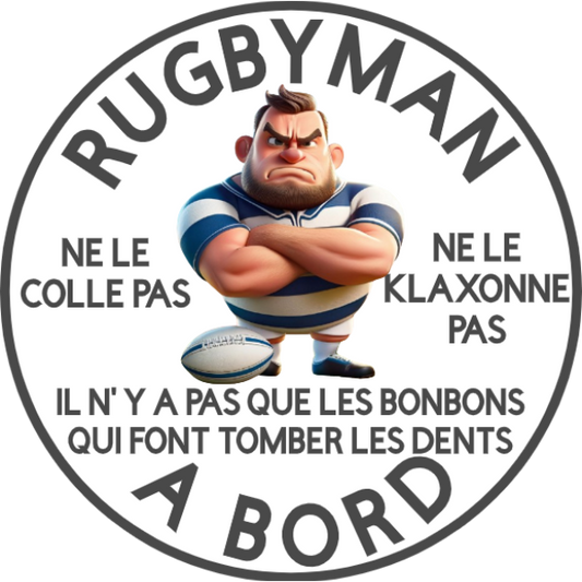 Macaron aimanté rugbyman à bord plusieurs versions