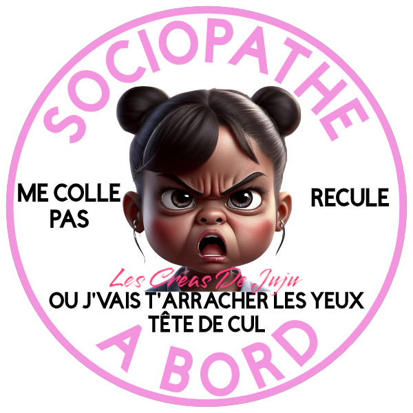 Macaron aimanté sociopathe peau noire à bord